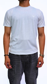 Men's Imported White Textured Prada Tee